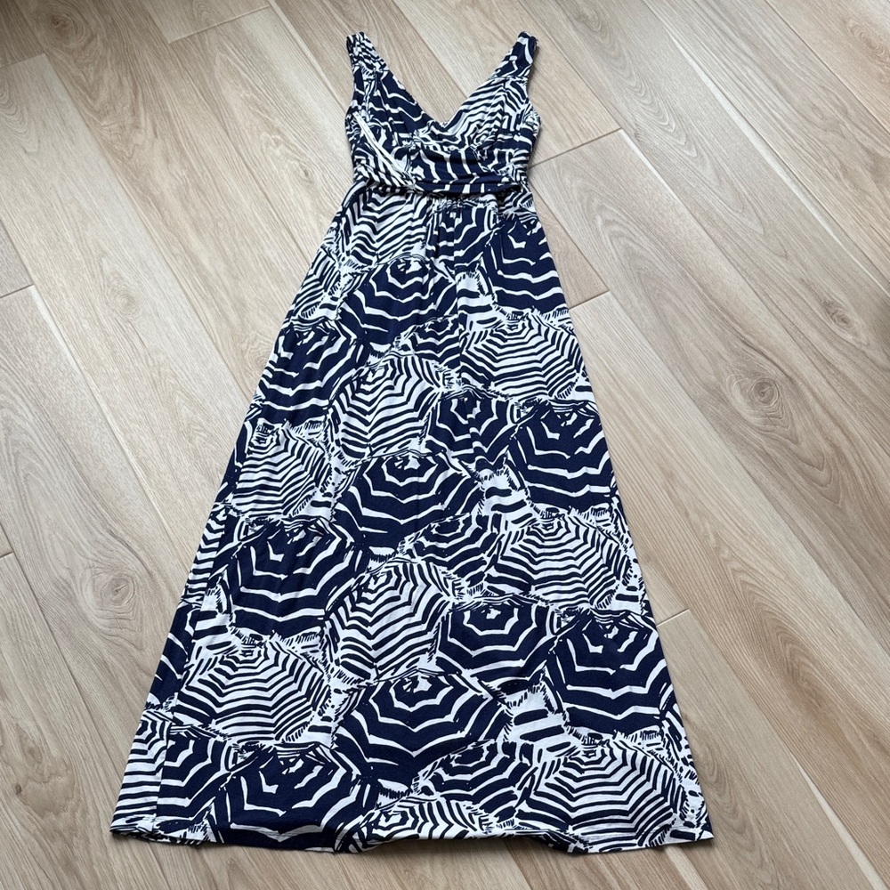 Lilly Pulitzer Navy and White Sloan Maxi Dress